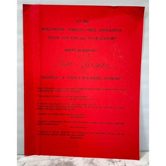 Jason Alexander Holiday Flyer with Press Photo Seinfeld Fans  George Costanza - Picture 3 of 7